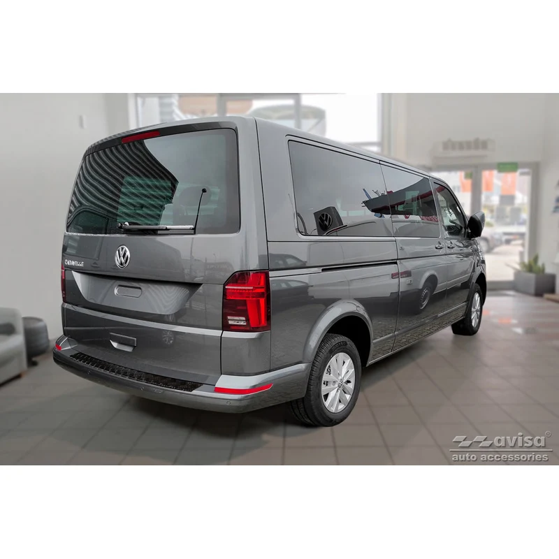 Avisa, Bagkofangerbeskytter, matsort, alu, passer til Volkswagen Transporter T6 2015- & FL 2019- ( rear hatch) 'Riffled pl...