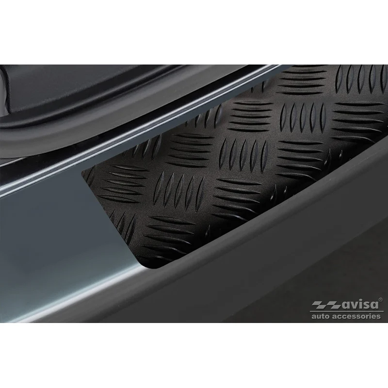 Avisa, Bagkofangerbeskytter, matsort, alu, passer til Volkswagen Transporter T6 2015- & FL 2019- ( rear hatch) 'Riffled pl...