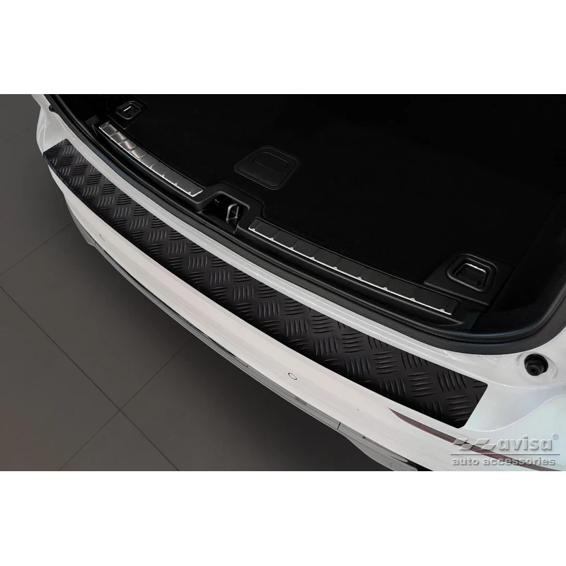 Avisa, Bagkofangerbeskytter, matsort, alu, passer til Volvo XC60 II 2017-2021 & FL 2021- incl. R-Design 'Riffled Plate'