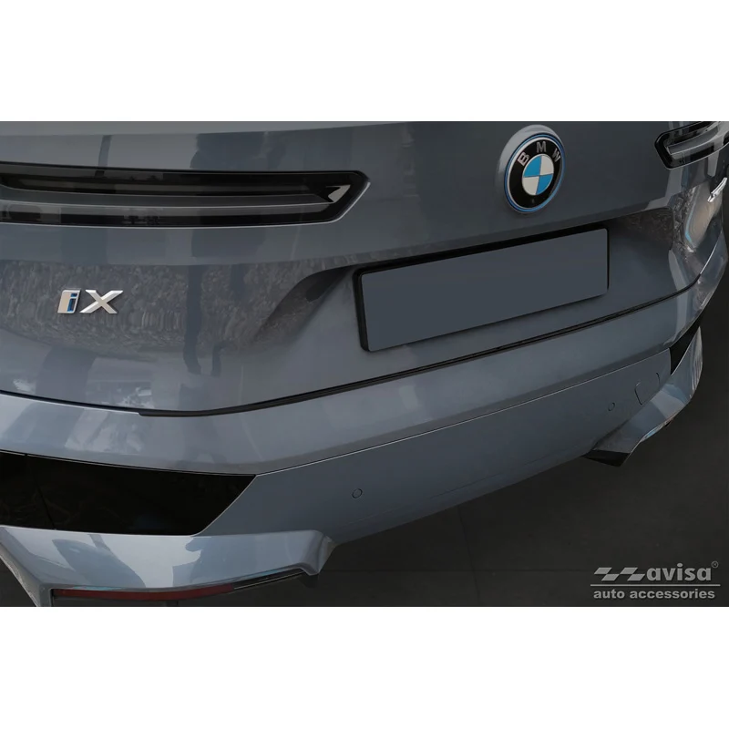 Avisa, Bagkofangerbeskytter, Sort, Rustfritstål, passer til BMW iX (I20) 2021- 'Ribs'