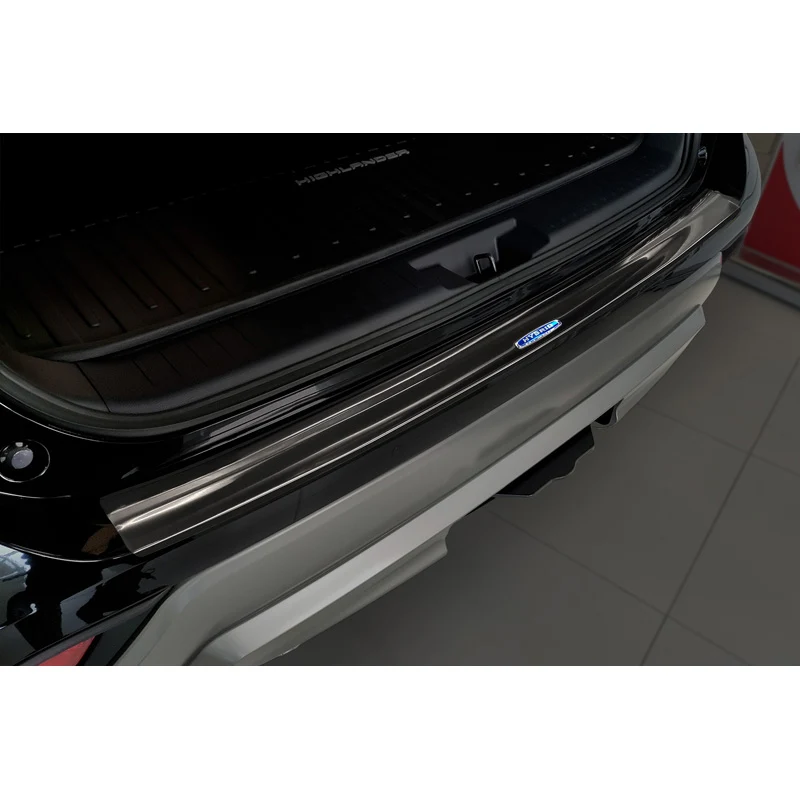 Avisa, Bagkofangerbeskytter, Sort, Rustfritstål, passer til Toyota Highlander (XU70) 2020- 'Hybrid'