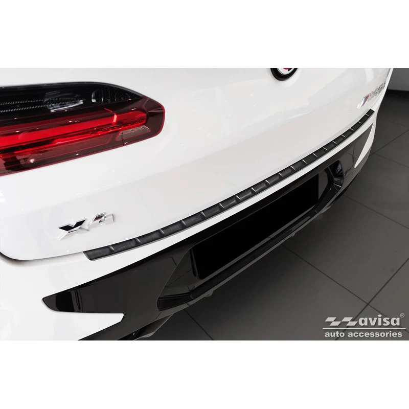 Avisa, Bagkofangerbeskytter, Sort, Rustfritstål, passer til BMW X4 G02 FL 2021- M-Pakage 'Ribs'