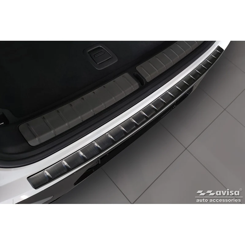 Avisa, Bagkofangerbeskytter, Sort, Rustfritstål, passer til BMW X4 G02 FL 2021- M-Pakage 'Ribs'