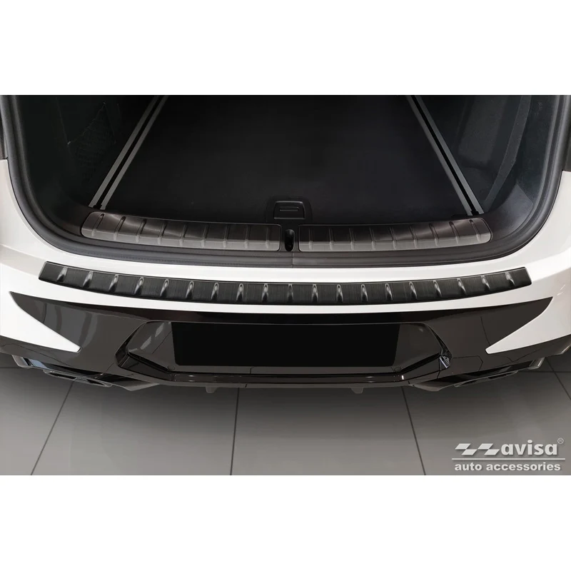 Avisa, Bagkofangerbeskytter, Sort, Rustfritstål, passer til BMW X4 G02 FL 2021- M-Pakage 'Ribs'