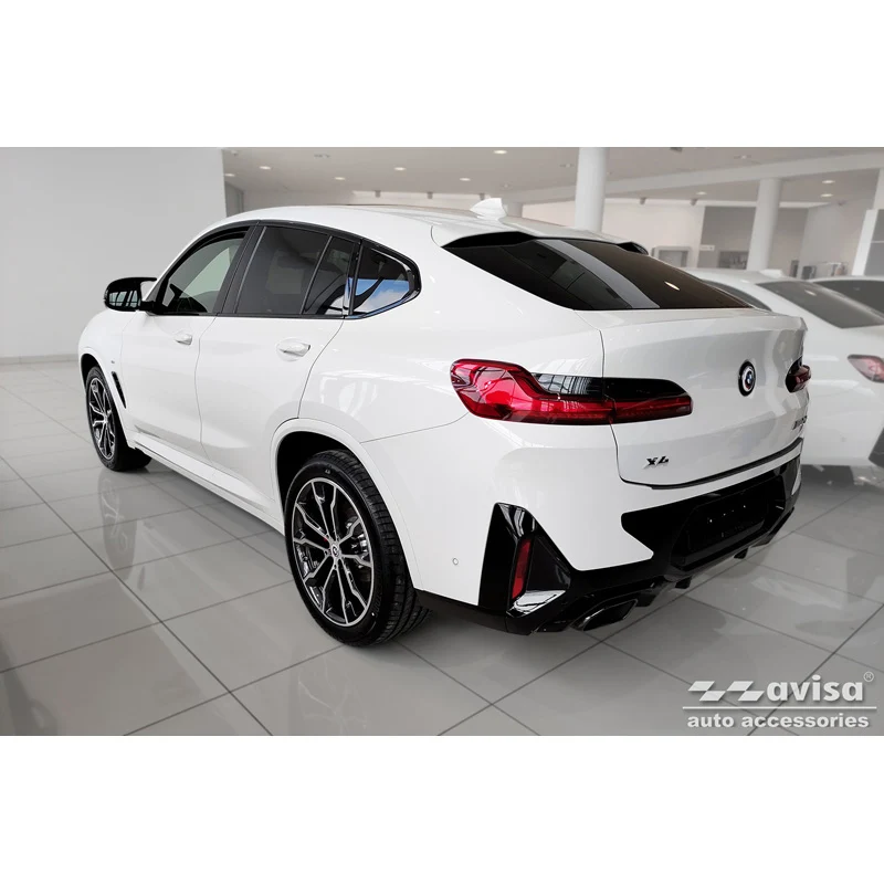 Avisa, Bagkofangerbeskytter, Sort, Rustfritstål, passer til BMW X4 G02 FL 2021- M-Pakage 'Ribs'
