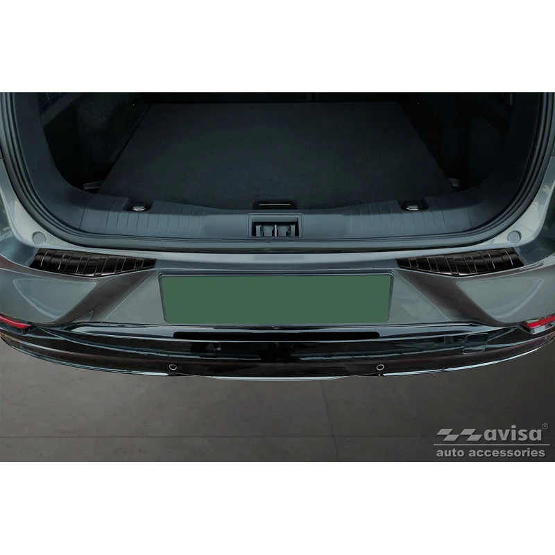 Avisa, Bagkofangerbeskytter, Sort, Rustfritstål, passer til Ford Mustang Mach-E 2020- 'Ribs' (2-dele)