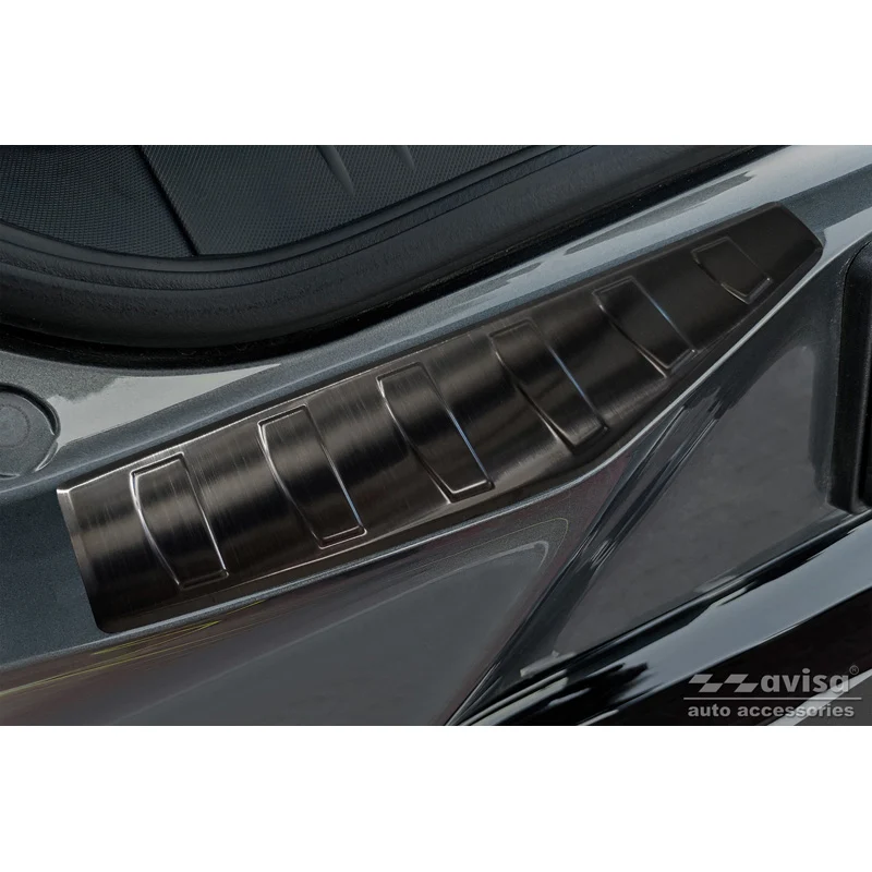 Avisa, Bagkofangerbeskytter, Sort, Rustfritstål, passer til Ford Mustang Mach-E 2020- 'Ribs' (2-dele)