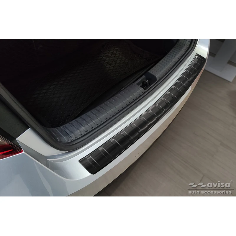Avisa, Bagkofangerbeskytter, Sort, Rustfritstål, passer til Skoda Fabia IV Hatchback 2021- 'Ribs'