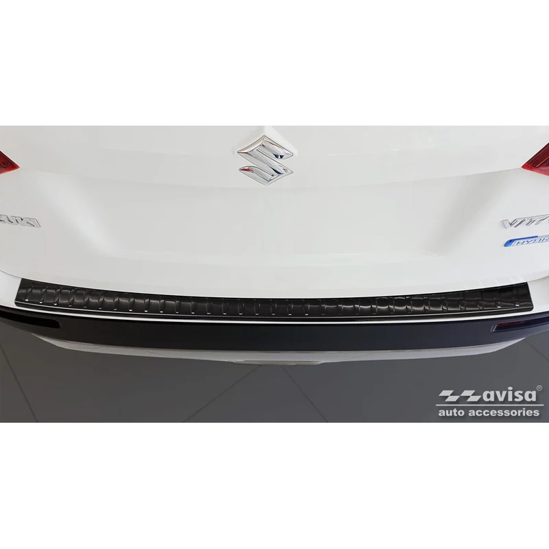 Avisa, Bagkofangerbeskytter, Sort, Rustfritstål, passer til Suzuki Vitara II 2015-2018 & FL 2018- inkl. Hybrid 'Ribs'