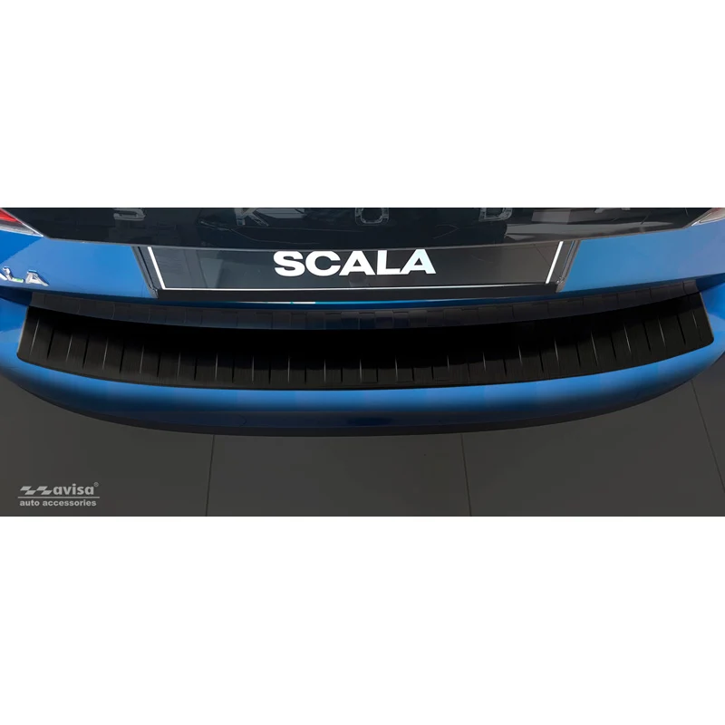 Avisa, Bagkofangerbeskytter, Sort, Rustfritstål, passer til Skoda Scala 2019-2024 & Facelift 2024- 'Ribs'