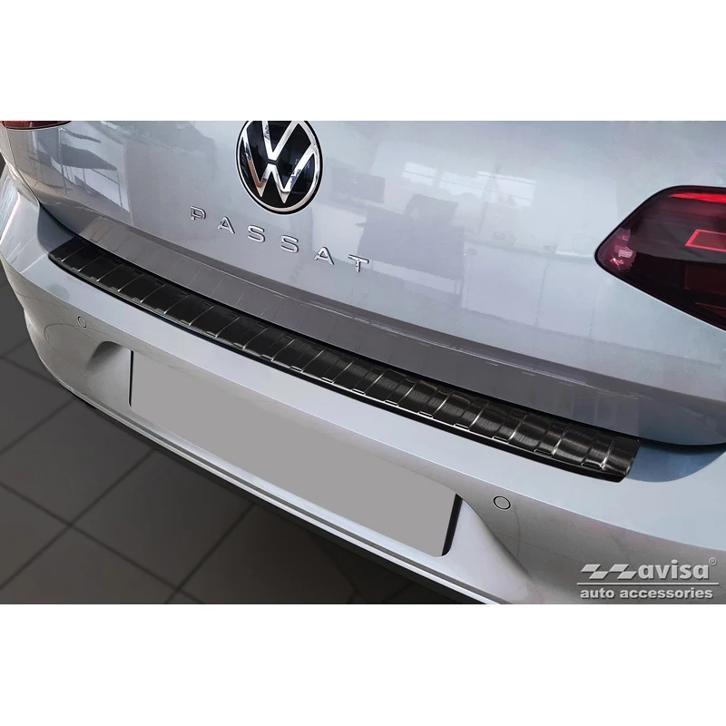 Avisa, Bagkofangerbeskytter, Sort, Rustfritstål, passer til Volkswagen Passat Sedan 2014-2019 & FL 2019-2023 'Ribs'