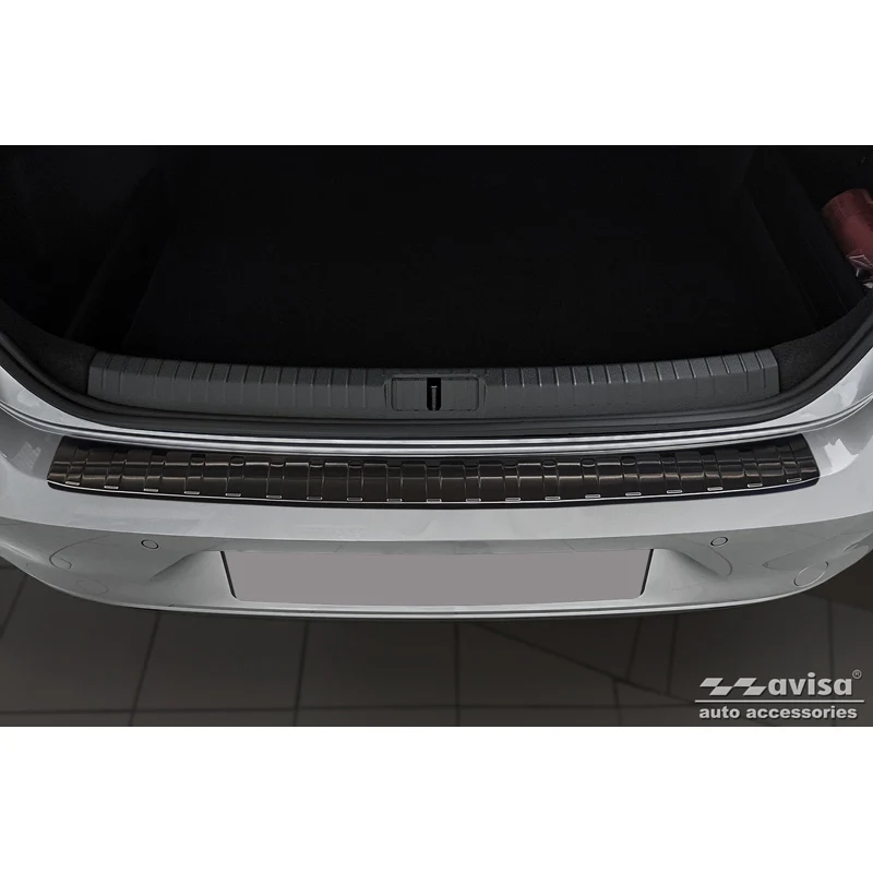 Avisa, Bagkofangerbeskytter, Sort, Rustfritstål, passer til Volkswagen Passat Sedan 2014-2019 & FL 2019-2023 'Ribs'