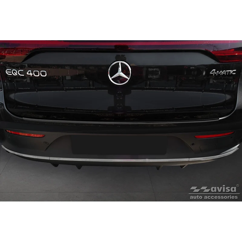 Avisa, Bagkofangerbeskytter, Sort, Rustfritstål, passer til Mercedes EQC (N293) 2019- 'Ribs'