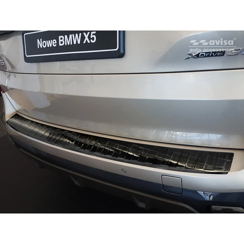 Avisa, Bagkofangerbeskytter, Sort, Rustfritstål, passer til BMW X5 (G05) M-Package 2018- excl. M-Competition 'Ribs'