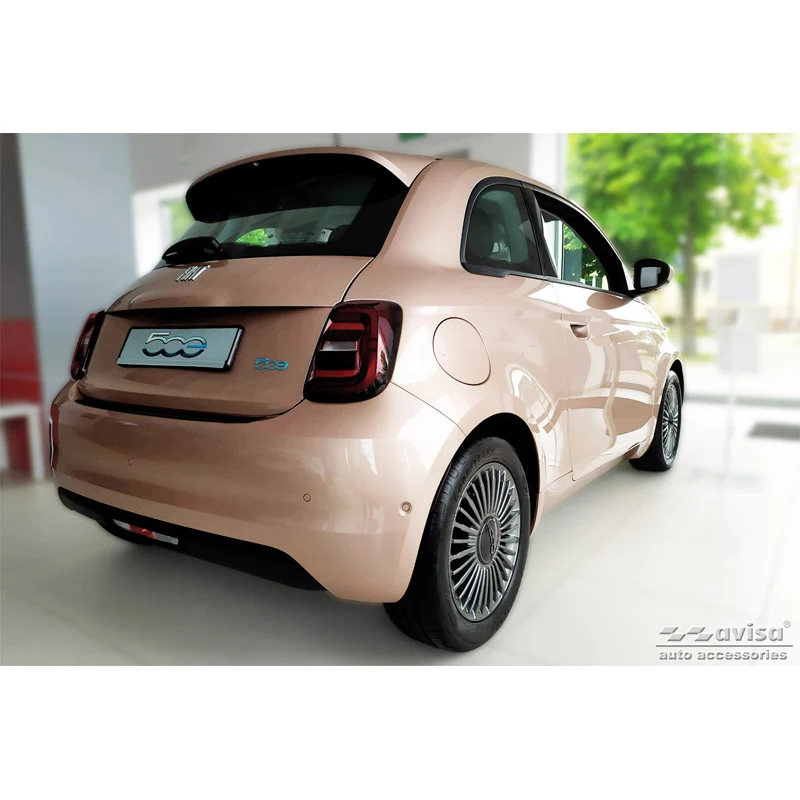 Avisa, Bagkofangerbeskytter, Sort, Rustfritstål, passer til Fiat 500e Berlina, 3+1 & Cabrio 3-døre 2020- 'Ribs'