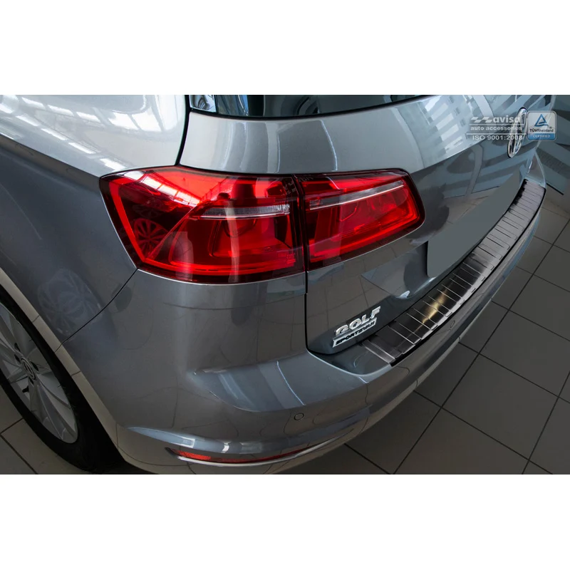 Avisa, Bagkofangerbeskytter, Sort, Rustfritstål, passer til Volkswagen Golf VII Sportsvan 2014- 'Ribs'