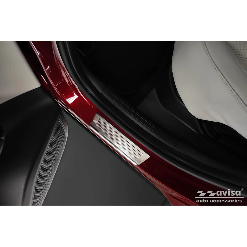 Avisa, Trinbeskyttere, Rustfritstål, passer til Hyundai Tucson (NX4E) 2020- 'Lines' - 2-dele (rear døre)