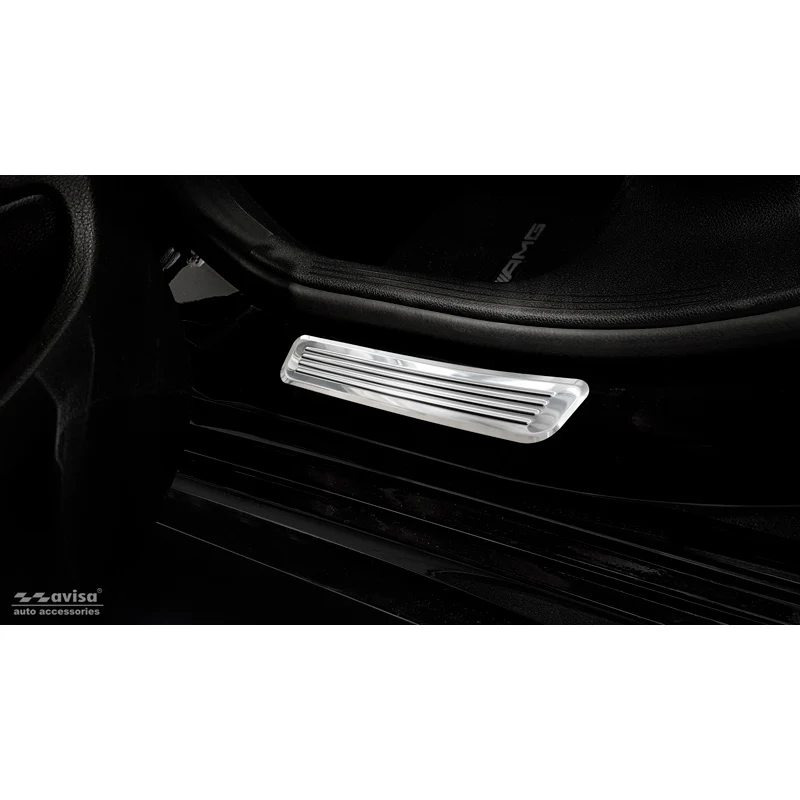 Avisa, Trinbeskyttere, Rustfritstål, passer til Mercedes C-Class W205 2014-2019 & FL 2019-2021 & W206 2021- 2-dele (rear d...