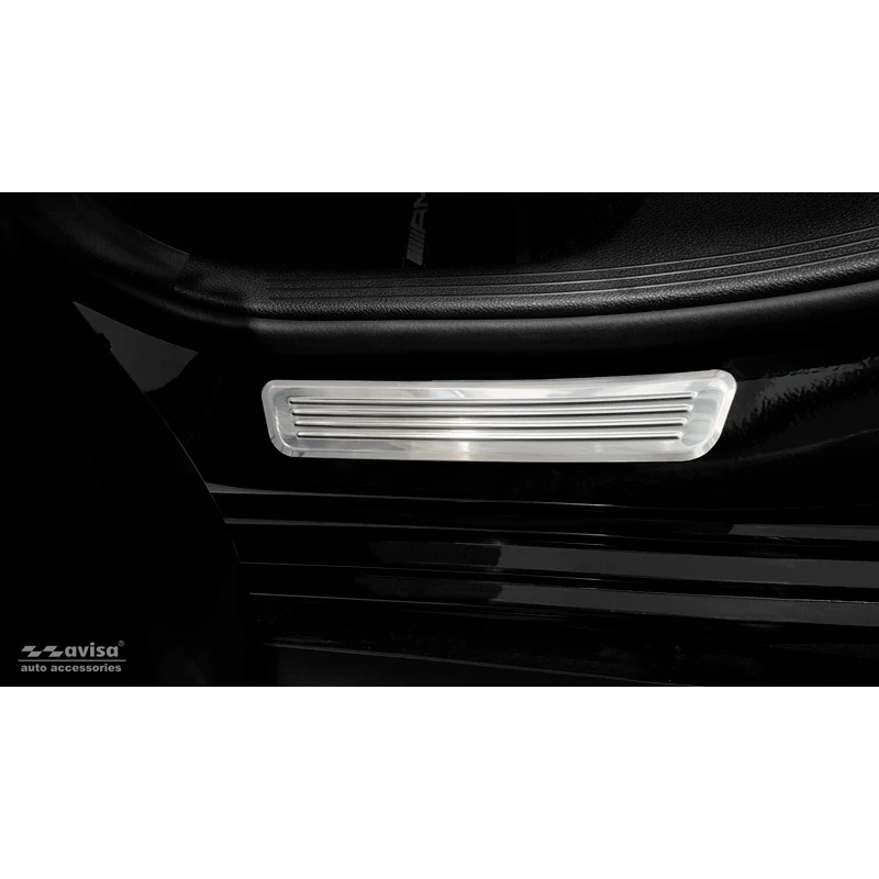 Avisa, Trinbeskyttere, Rustfritstål, passer til Mercedes C-Class W205 2014-2019 & FL 2019-2021 & W206 2021- 2-dele (rear d...