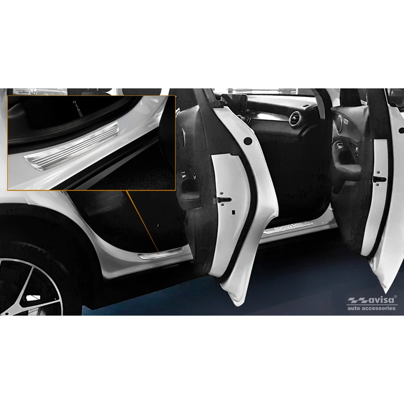 Avisa, Trinbeskyttere, Rustfritstål, passer til Mercedes GLC/GLC Coupe 2015-2019 & FL 2019- 2-dele (rear døre)