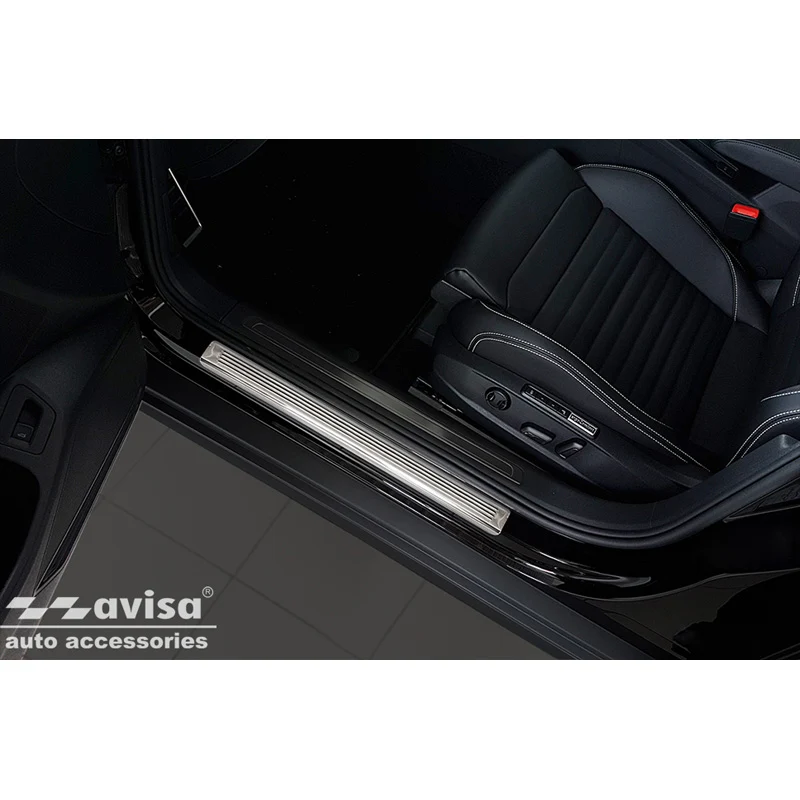 Avisa, Trinbeskyttere, Rustfritstål, passer til Volkswagen Passat 3G Sedan/Variant 2014-2023 - 'Lines' - 4-dele