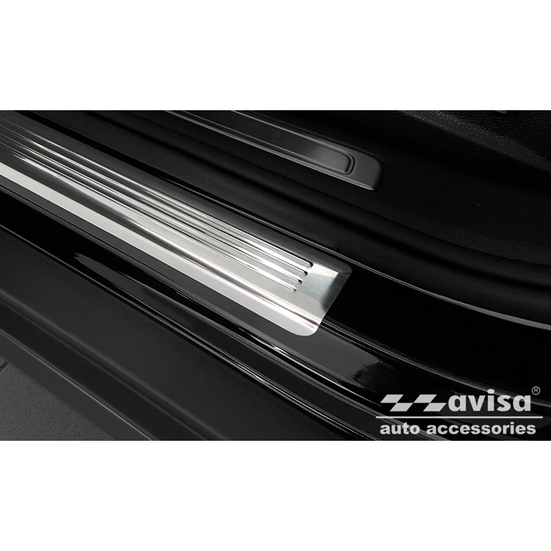 Avisa, Trinbeskyttere, Rustfritstål, passer til Volkswagen Passat 3G Sedan/Variant 2014-2023 - 'Lines' - 4-dele