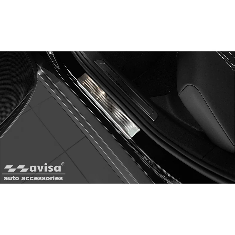 Avisa, Trinbeskyttere, Rustfritstål, passer til Volkswagen Passat 3G Sedan/Variant 2014-2023 - 'Lines' - 4-dele