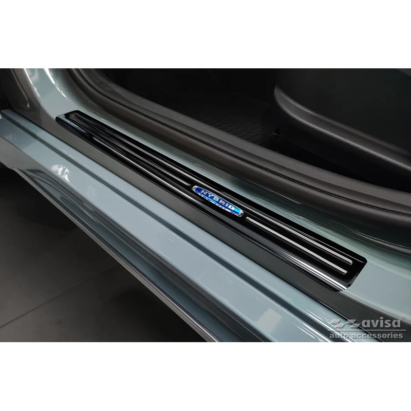 Avisa, Trinbeskyttere, Sort, Rustfritstål, passer til Hyundai Kona 2017-2020 & FL 2020-2023 'Hybrid' - 4-dele