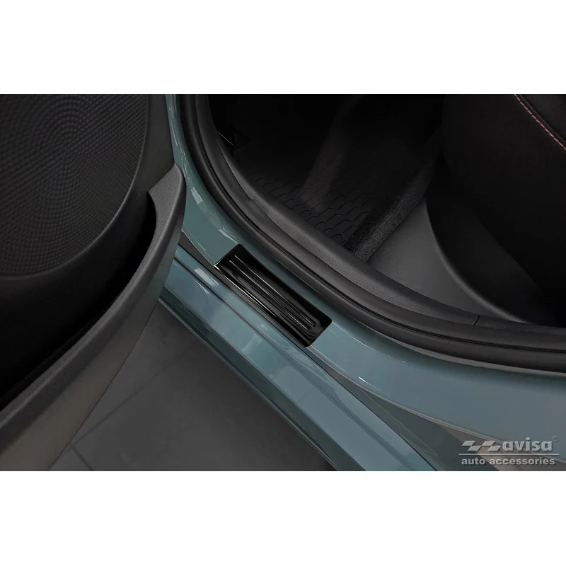 Avisa, Trinbeskyttere, Sort, Rustfritstål, passer til Hyundai Kona 2017-2020 & FL 2020-2023 'Hybrid' - 4-dele