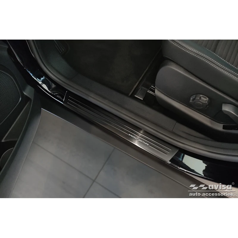 Avisa, Trinbeskyttere, Sort, Rustfritstål, passer til Ford EcoSport Facelift 2017- - 'Special Edition' - 4-dele