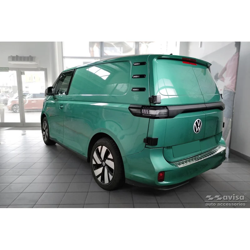 Avisa, Trinbeskyttere, Sort, Rustfritstål, passer til Volkswagen ID.Buzz 2022- - 'Lines' - 2-dele