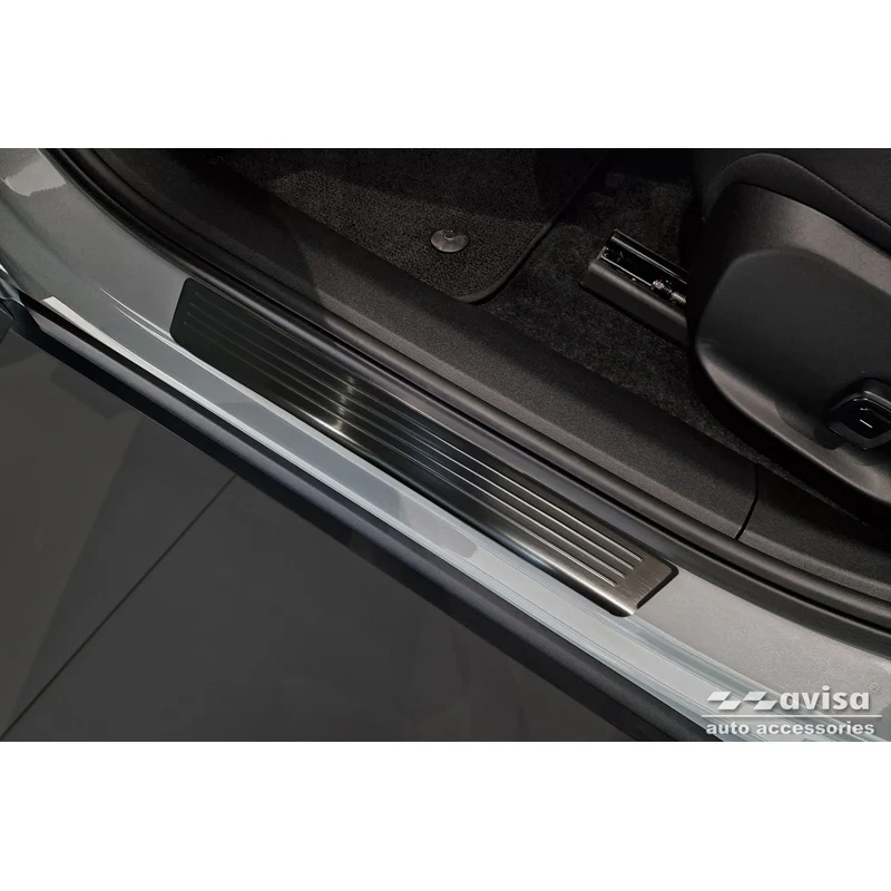 Avisa, Trinbeskyttere, Sort, Rustfritstål, passer til Volvo EX30 2023- - 'Lines' - 4-dele