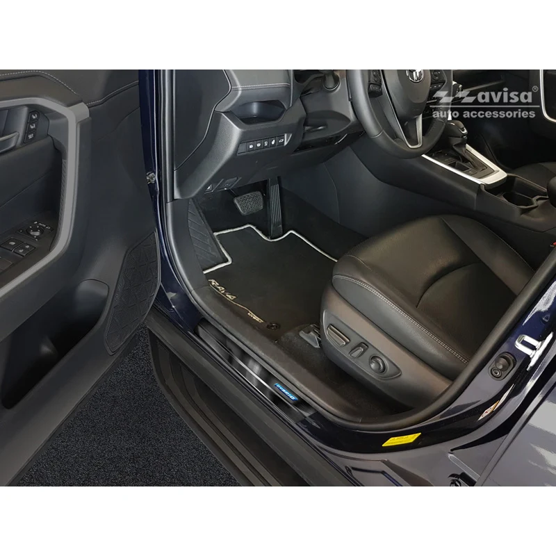 Avisa, Trinbeskyttere, Sort, Rustfritstål, passer til Toyota RAV4 (5th Gen.) 2018- & Suzuki Across 2020- - 'Hybrid' - 4-dele