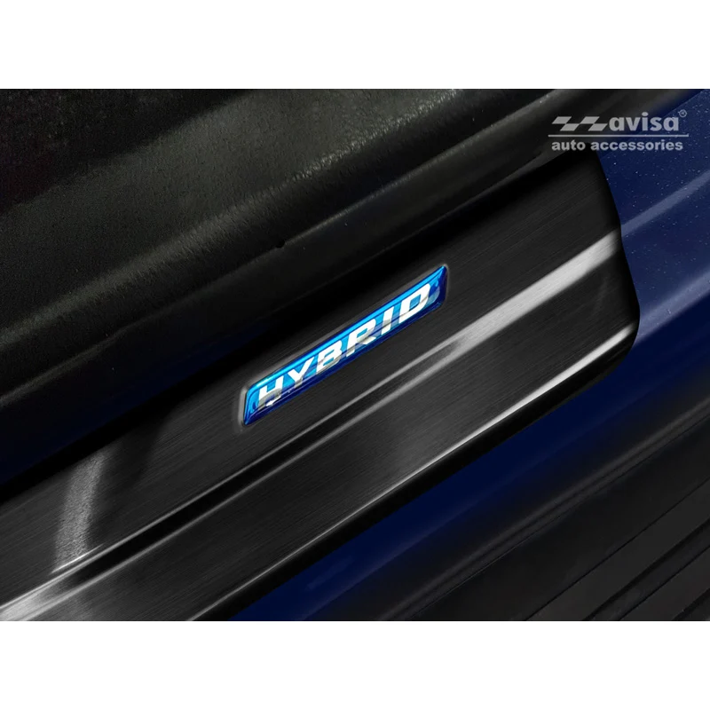 Avisa, Trinbeskyttere, Sort, Rustfritstål, passer til Toyota RAV4 (5th Gen.) 2018- & Suzuki Across 2020- - 'Hybrid' - 4-dele