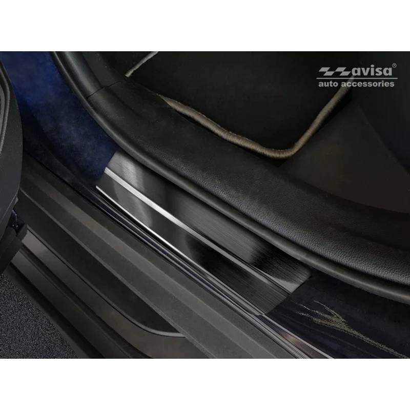 Avisa, Trinbeskyttere, Sort, Rustfritstål, passer til Toyota RAV4 (5th Gen.) 2018- & Suzuki Across 2020- - 'Hybrid' - 4-dele