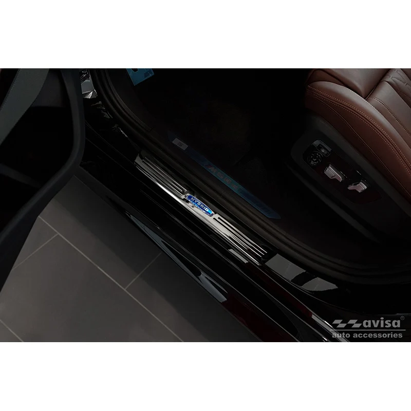 Avisa, Trinbeskyttere, Sort, Rustfritstål, passer til BMW X6 G06 2019- 'Hybrid' - 4-dele