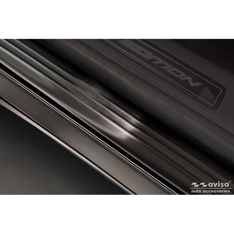 Avisa, Trinbeskyttere, Sort, Rustfritstål, passer til Ford Mustang Mach-E 2020- 'Lines' - 4-dele