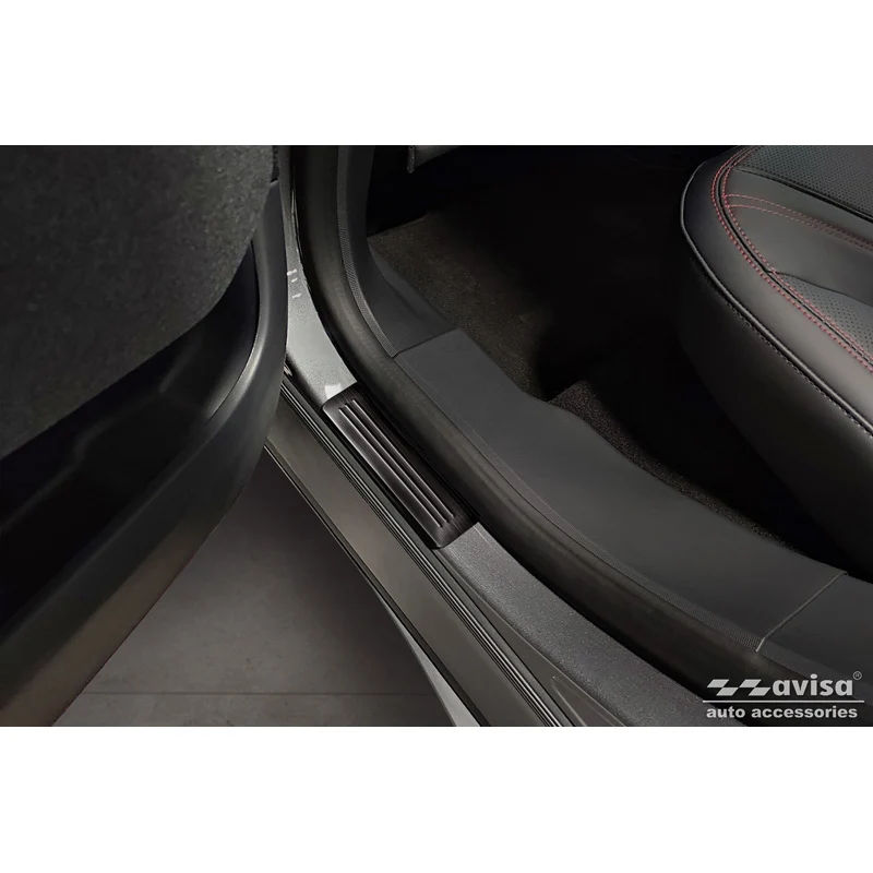 Avisa, Trinbeskyttere, Sort, Rustfritstål, passer til Ford Mustang Mach-E 2020- 'Lines' - 4-dele