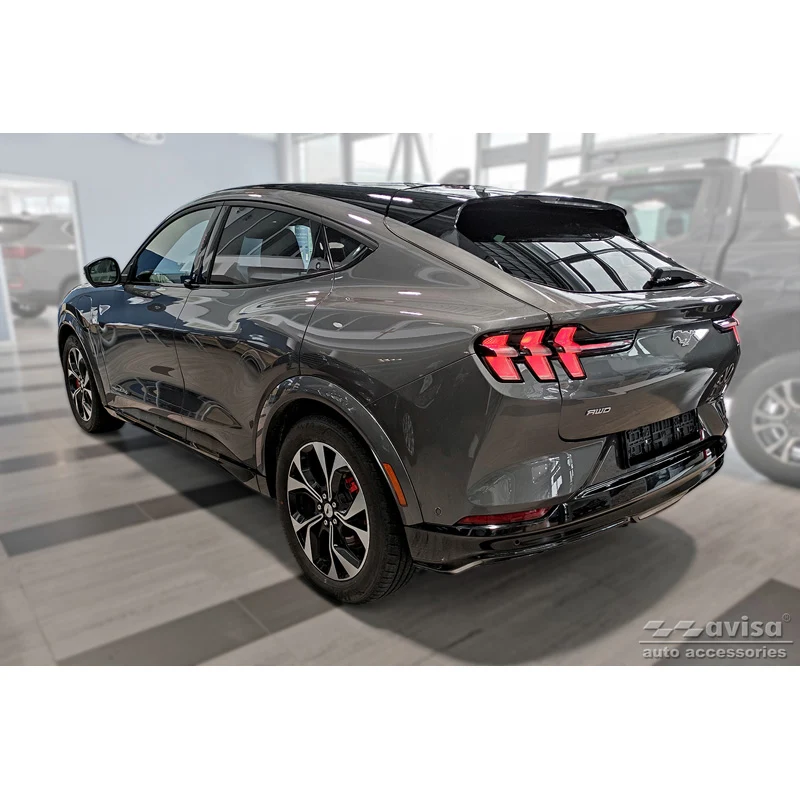 Avisa, Trinbeskyttere, Sort, Rustfritstål, passer til Ford Mustang Mach-E 2020- 'Lines' - 4-dele