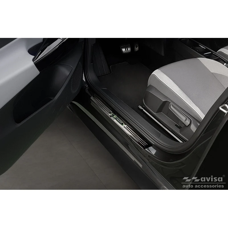 Avisa, Trinbeskyttere, Sort, Rustfritstål, passer til Volkswagen ID.3 2020-2023 & FL 2023- 'E-Power' - 4-dele