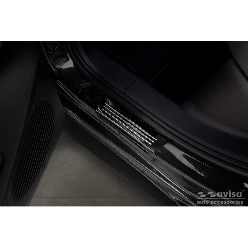 Avisa, Trinbeskyttere, Sort, Rustfritstål, passer til Volkswagen ID.3 2020-2023 & FL 2023- 'E-Power' - 4-dele