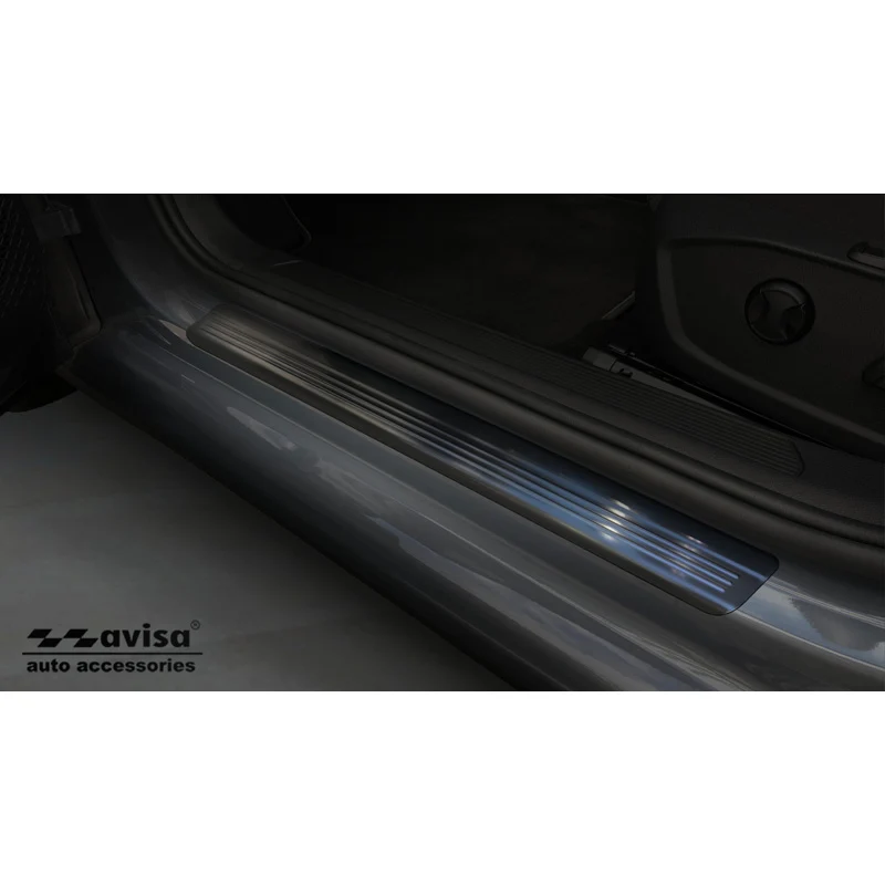 Avisa, Trinbeskyttere, Sort, Rustfritstål, passer til Volkswagen Golf VIII HB/Variant 2020-2024 & FL 2024- Brushed Steel '...