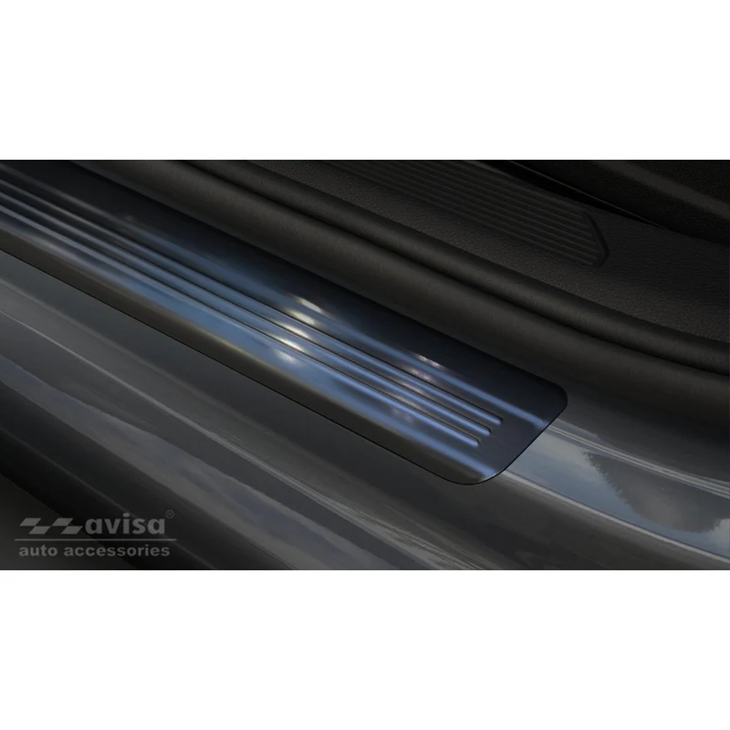 Avisa, Trinbeskyttere, Sort, Rustfritstål, passer til Volkswagen Golf VIII HB/Variant 2020-2024 & FL 2024- Brushed Steel '...