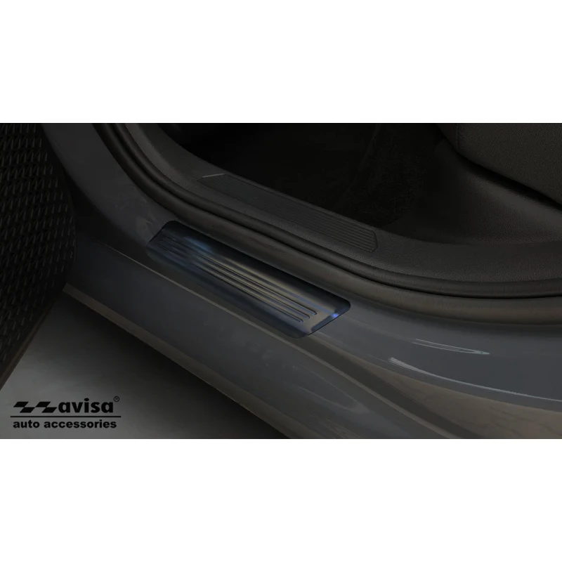 Avisa, Trinbeskyttere, Sort, Rustfritstål, passer til Volkswagen Golf VIII HB/Variant 2020-2024 & FL 2024- Brushed Steel '...