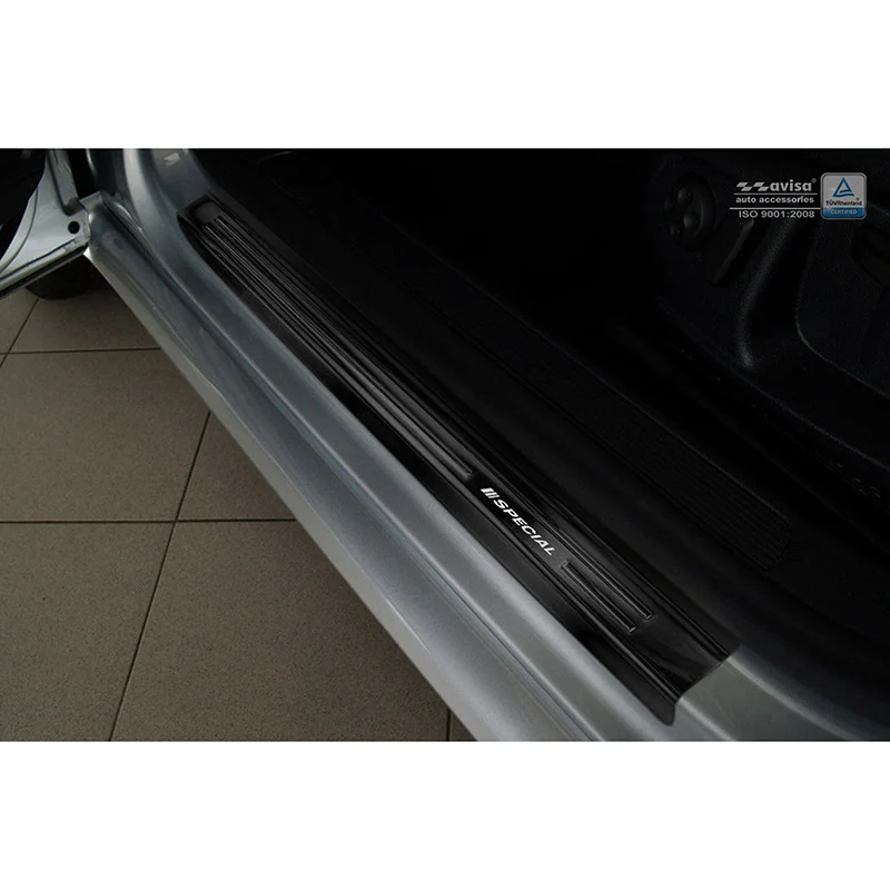 Avisa, Trinbeskyttere, Sort, Rustfritstål, passer til Volkswagen Passat 3C 2005-2014 - 'Special Edition' - 4-dele