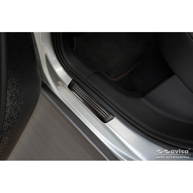 Avisa, Trinbeskyttere, Sort, Rustfritstål, passer til Skoda Enyaq iV 2020- - 'Special Edition' - 4-dele
