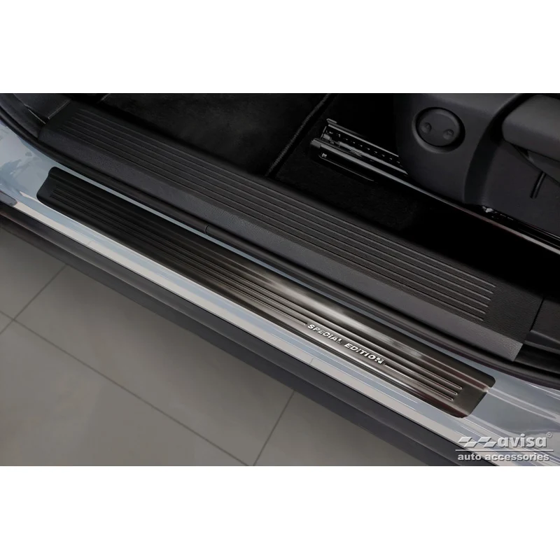 Avisa, Trinbeskyttere, Sort, Rustfritstål, passer til Nissan Qashqai III 2021- - 'Special Edition' - 4-dele
