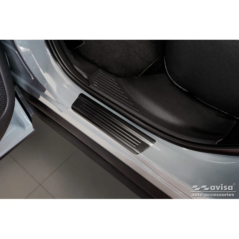 Avisa, Trinbeskyttere, Sort, Rustfritstål, passer til Nissan Qashqai III 2021- - 'Special Edition' - 4-dele