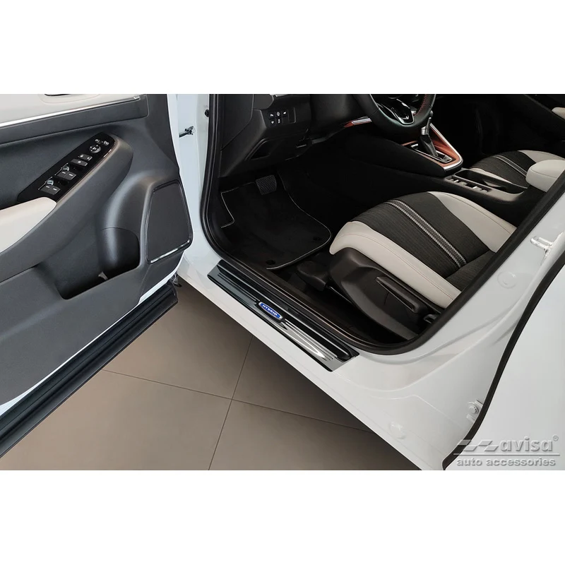 Avisa, Trinbeskyttere, Sort, Rustfritstål, passer til Honda HR-V 2021- 'Hybrid' - 4-dele