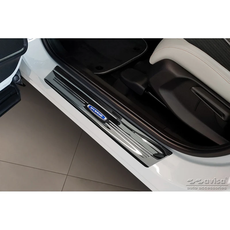 Avisa, Trinbeskyttere, Sort, Rustfritstål, passer til Honda HR-V 2021- 'Hybrid' - 4-dele